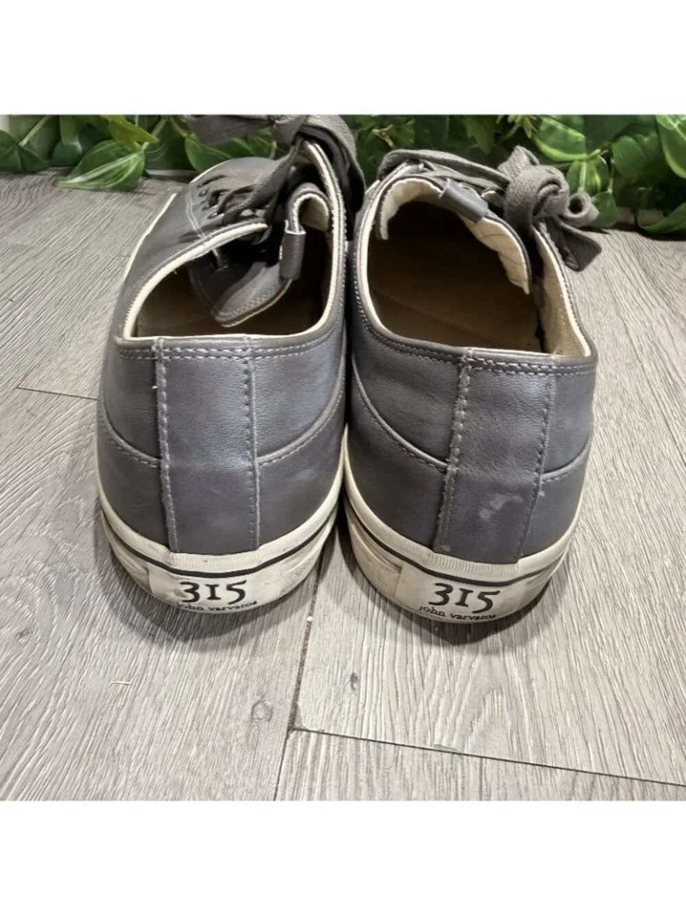 John Varvatos 315 Vulc Low Leather Sneakers Men's 13  Gray